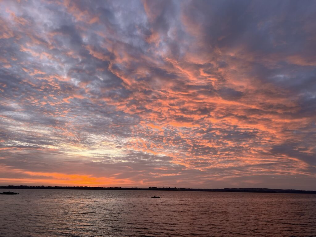 Sunset over the fjords in Søminestationen, Denmark